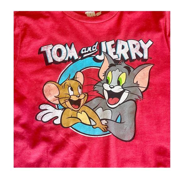 Tom & Jerry Cartoon Graphic T SHIRT MED Men's Women's TEE Cotton Blend Cat Mouse - Picture 4 of 7
